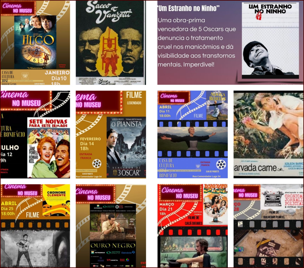Filmes exibidos no Cinema no Museu