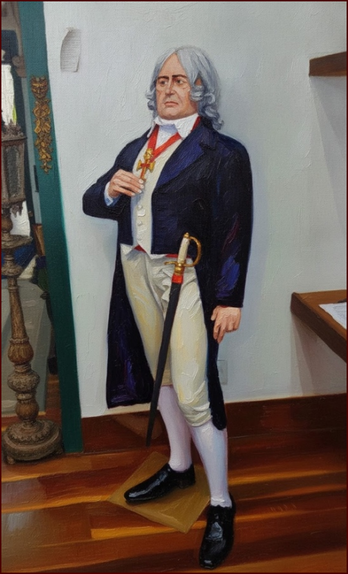 Imagem do Patriarca na sala de entrada do Museu